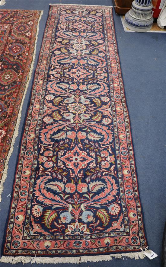 A Hamadan blue ground runner 283 x 82cm